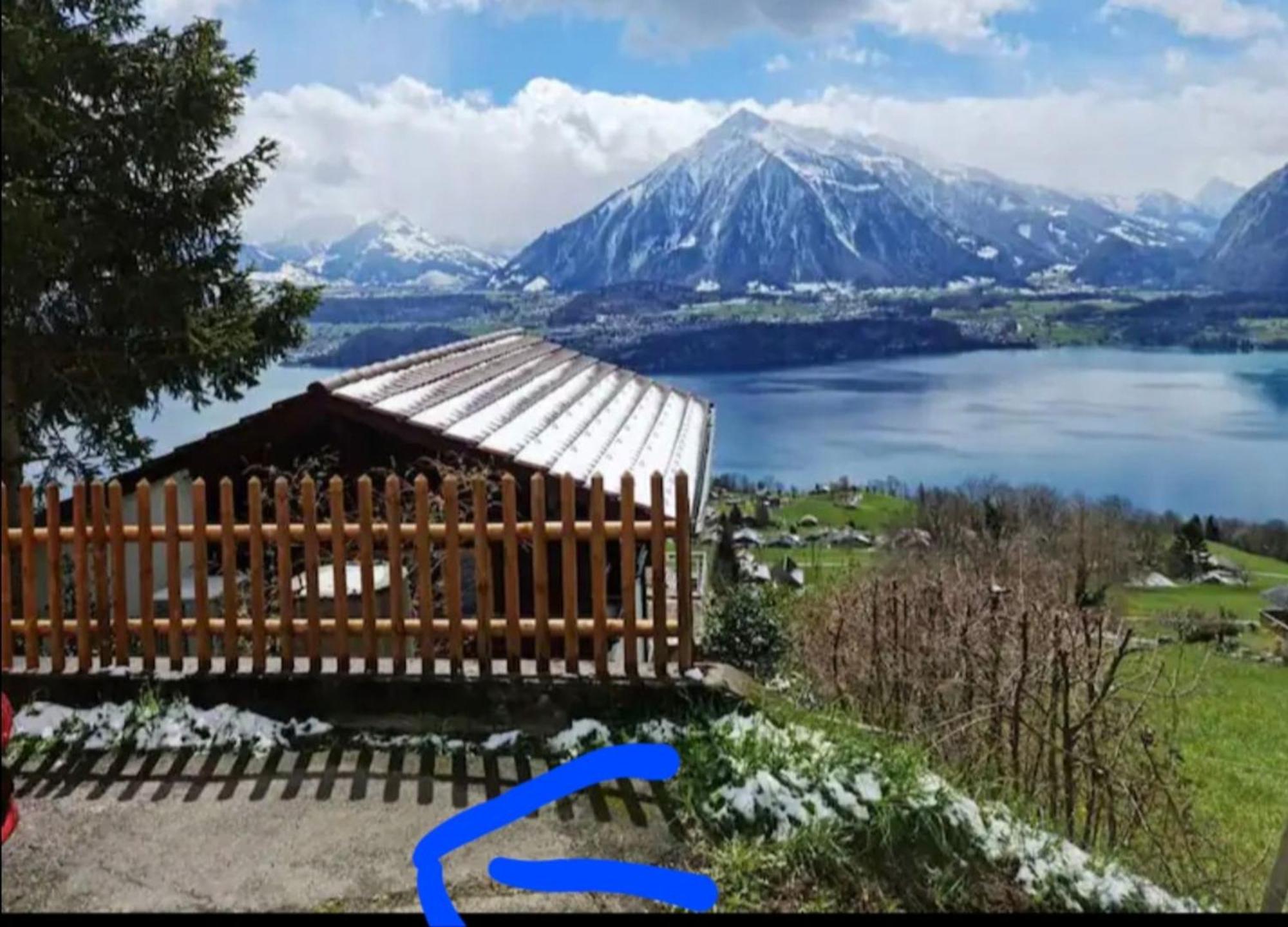 Chalet With View Of The Mountains And The Thun Lake Sigriswil Exteriör bild