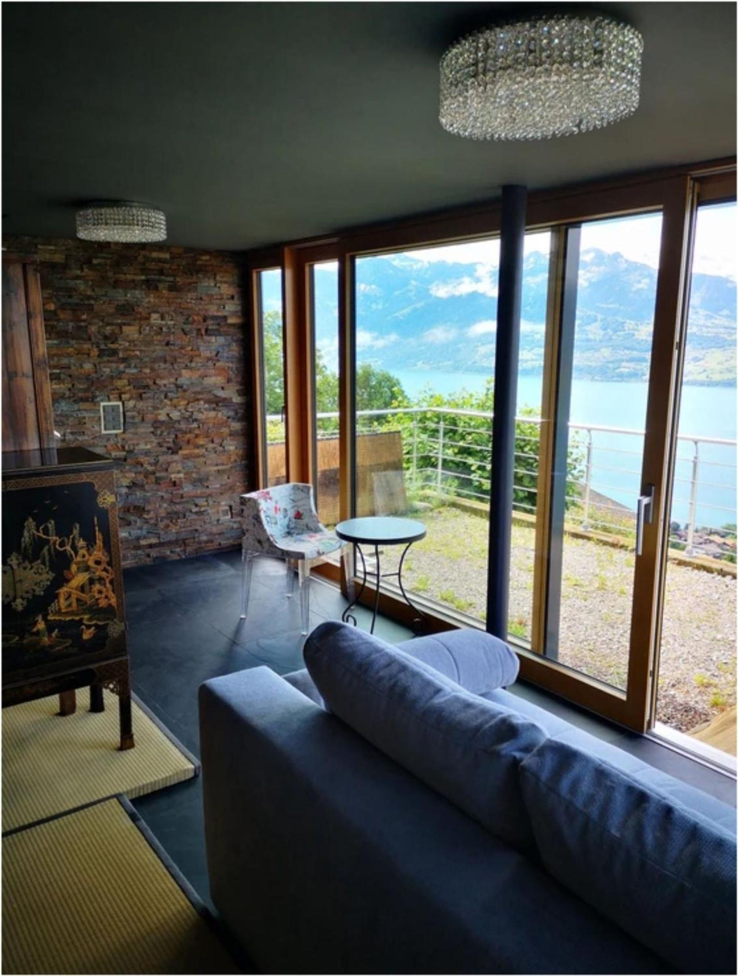 Chalet With View Of The Mountains And The Thun Lake Sigriswil Exteriör bild