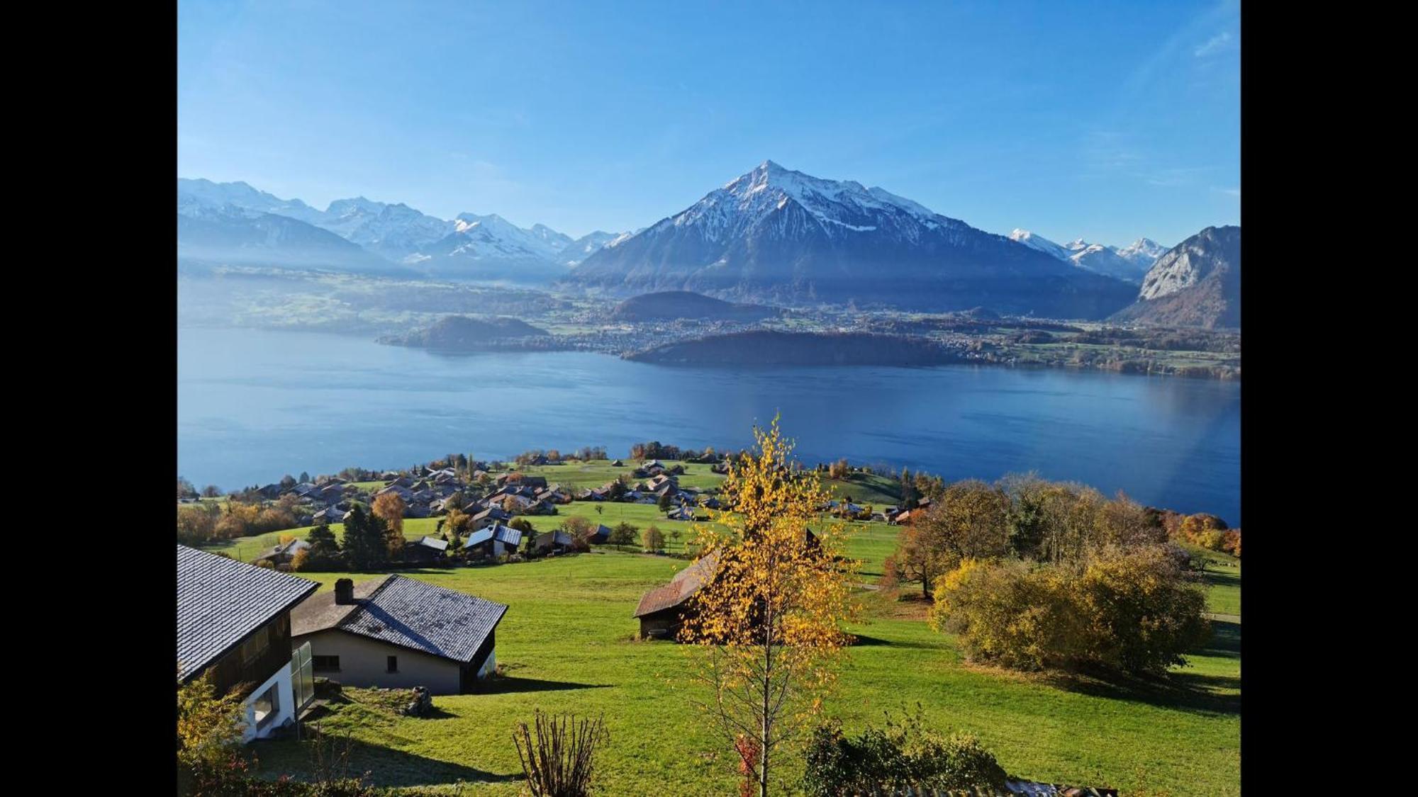 Chalet With View Of The Mountains And The Thun Lake Sigriswil Exteriör bild
