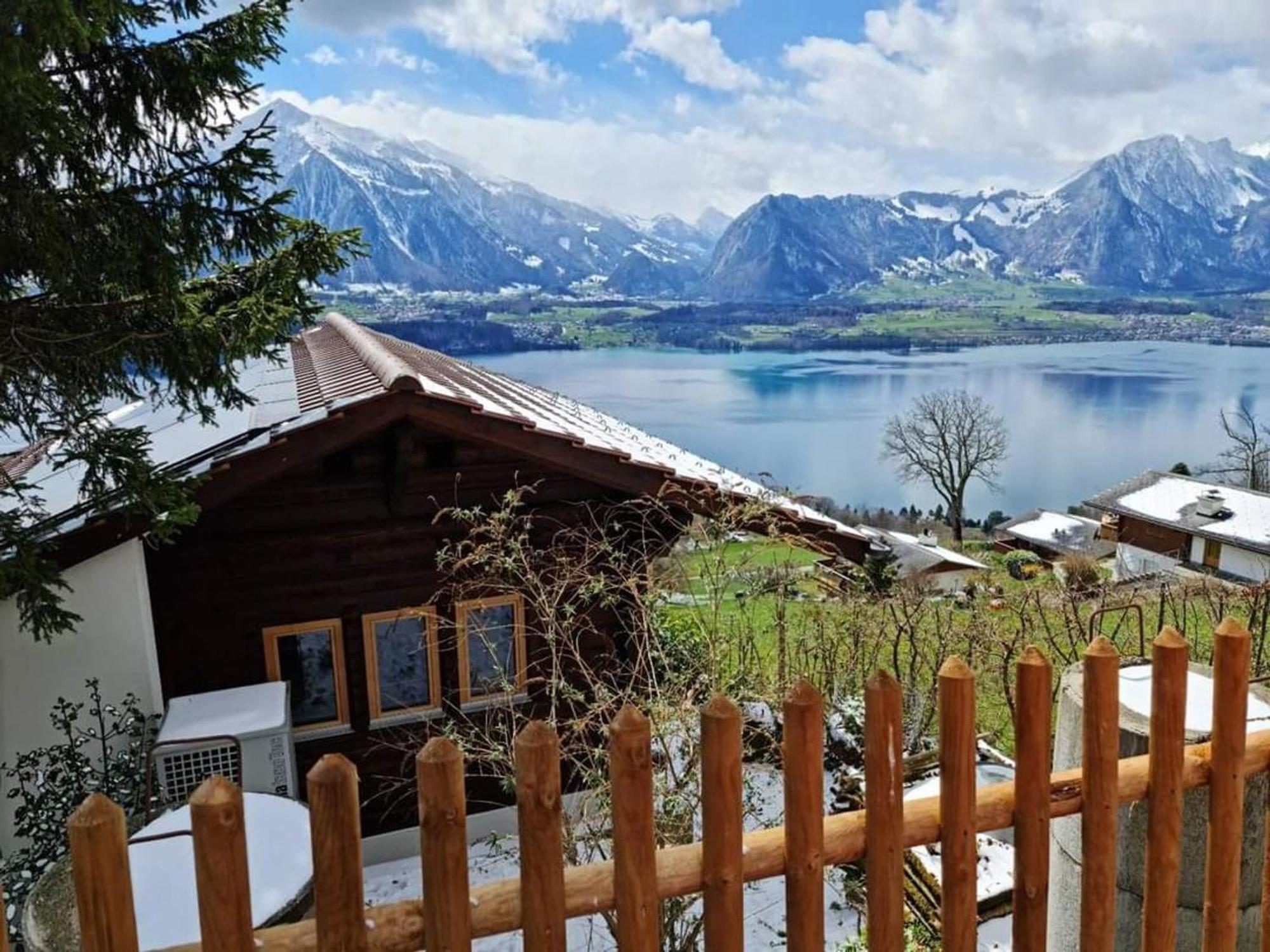 Chalet With View Of The Mountains And The Thun Lake Sigriswil Exteriör bild